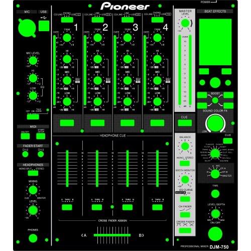 DJM750 DJM-750 mixing console panel DJ film protection film black and white limited edition made of PVC material