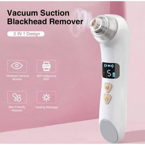 E5 Electric Vacuum Suction Blackhead Remove USB Rechargeable Facial Pore Cleaner WiFi Wireless Camera Monitor Comedone Spot Acne