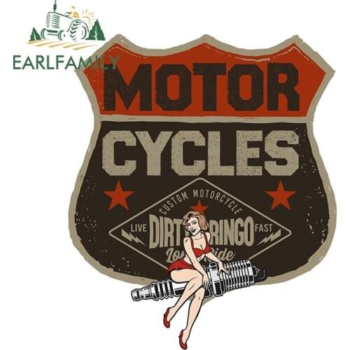 EARLFAMILY 13cm x 10.9cm Dirty Gringo Speed Shop Hot Rod Pinup Girl Spark Plug Motorcycle Car Sticker Window Trunk Decal Graphic