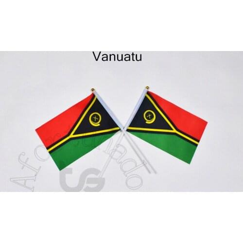 Vanuatu flag Banner 14*21cm hand waving National flag Home Decoration flag banner