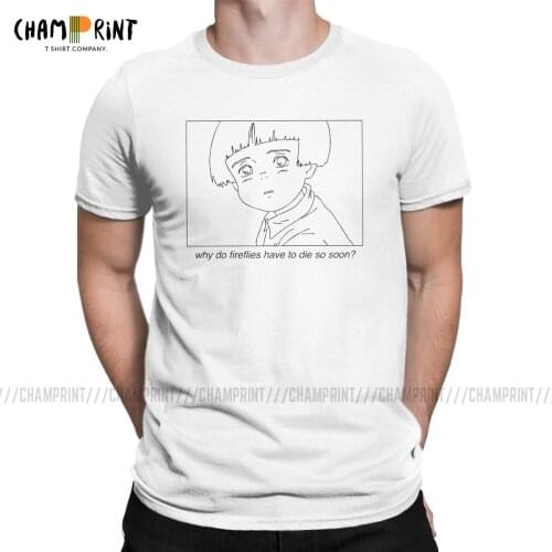 Grave Of The Fireflies T-Shirt for Men Hotaru No Haka Cool Pure Cotton Tees Crew Neck Short Sleeve T Shirt Printed Tops