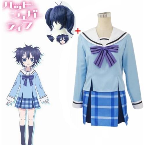 Happy Sugar Life Cosplay Costume Anime Cosplay Koube Shio Cosplay Women Costume Girls School Uniforms Sailor Costumes Wig
