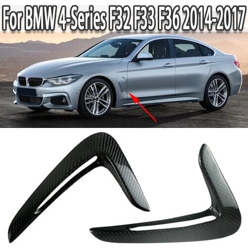 K-Car Side Body Intake Grille Fender Air Vent Trim Cover Carbon Fiber Style For BMW F32 F33 F36 4-Series 2014 2015 2016 2017