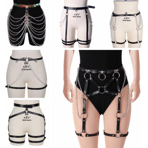 Leather Sex Costumes Bdsm Bondage Suspender Sexy Harness Garter Body Strap Belt Stockings Gothic Sword Belts Womens Lingerie