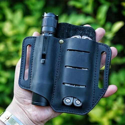 Leather Sheath for Leather man Multitool Sheath EDC Pocket Organizer with Key Holder for Belt and Flashlight