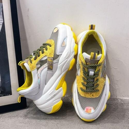 Summer Bling Chunky Sneakers Women Breathable Mesh sport Shoes wedge sneakers tenis feminino casual shoes woman