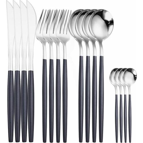 Tableware 18/10 Stainless Steel Cutlery Set Spoon Fork Knife Tableware Set Kitchen Complete Dinnerware Set Eco Friendly Flatware