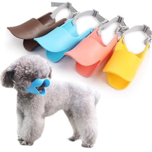 Adjustable Pet Muzzle For Dog Anti-Bite Silica Gel Dog Anti-Barking Duckbilled Anti Stop Chew For Dog Muzzle Supplies Seeyea