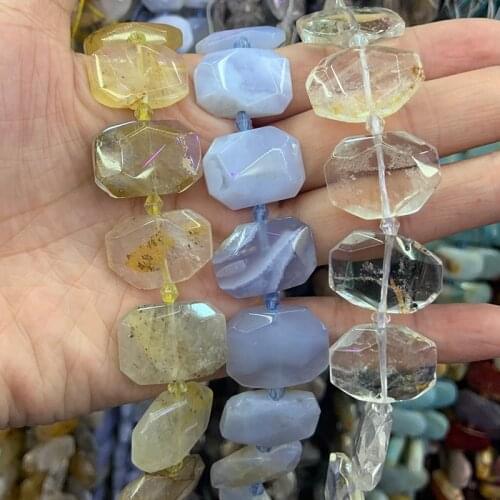 Natural Purple Agate Stone Crystal Tree Quartz Beads 15'' Square DIY Loose Beads For Jewelry Making Women Beads Necklace Earring