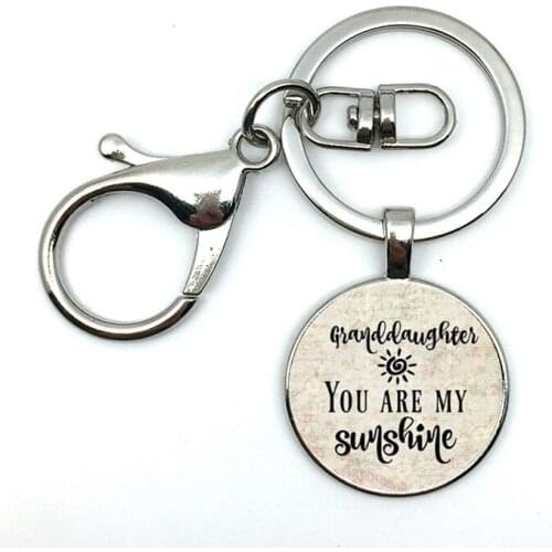 2019 new hot sale you are my sun Keychain, inspirational charm Keychain you are my only sunshine, gift for granddaughter
