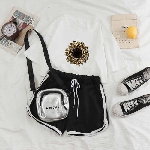 Sleepwear Two Piece Pajama Set Leopard Flower Print Pajama Tops for Women Homewear Suit Nightwear Set Kawaii Nightgown Women