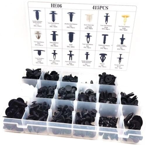 Trim Clip Retainer Panel Bumper Fastener For Ford Brand Vehicles Plastic 415 pcs /set 27.4x18.2x4.35cm