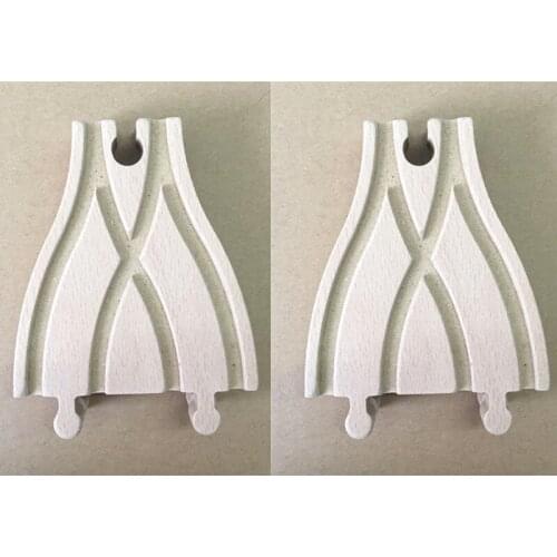 P048 A two nail-shaped bifurcated track accessories compatible with wooden train track game scene accessories