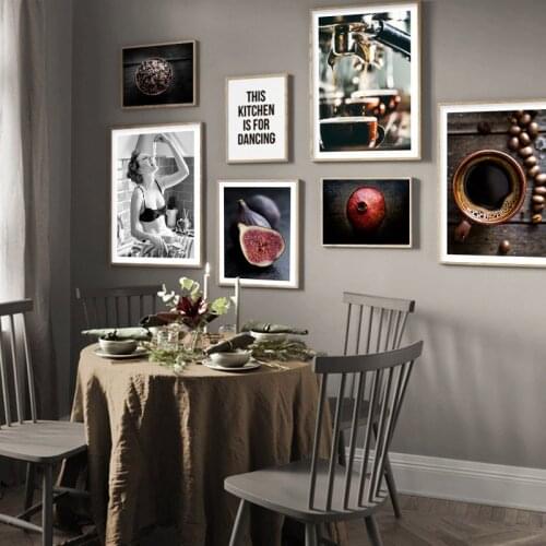 Food Kitchen Poster Coffee Vegetable Wall Art Canvas Print Painting Decorative Picture Modern Minimalist Dining Room Decoration