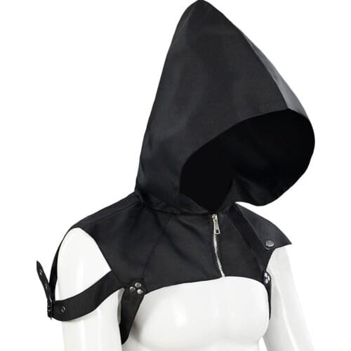 New 2021 Punk Rock Steam Punk With Hood Adjustable Cufflinks Western Style Fashion High Street Zipper Solid Color Vest Cloak