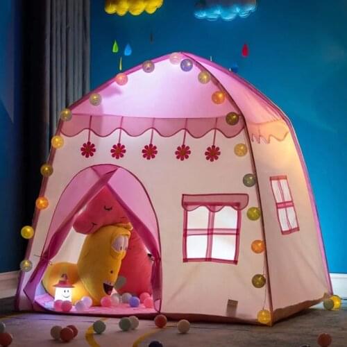 1.3M Portable Childrens Tent Wigwam Folding Kids Tents Tipi Indoor Outdoor Princess Castle Folding Cubby Toys Enfant Room House