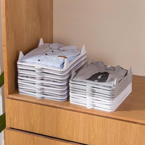 Lazy Folding Clothes Folding Board Storage Holders Shirt Organizer T Shirt Folder Board Clothing Dividers Stackable Home Closet