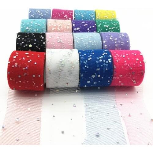 Tulle 22m 5cm Sequin Tulle Roll Organza Wedding Decoration Mariage Tulle Fabric Tutu Dress DIY Baby Shower Party Supplies