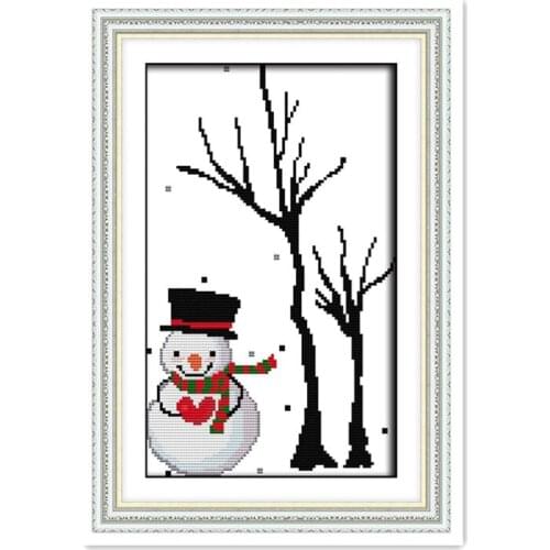 Cross - stitch winter snow, small hand embroidery, good embroidery snowman, snowman furniture, wall hanging pictures