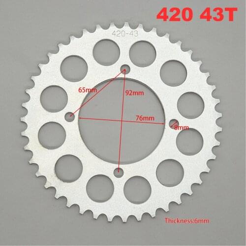 Motorcycle Rear Chain Sprocket Lightweight 420 43T 76MM Inner Diameter For Pit Dirt Bike ATV Mini Moto Kids Pocket Bike Scooter