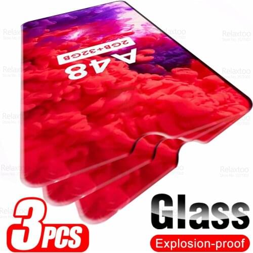 3pcs Full Cover Tempered Glass For Itel A48 Glass Screen Protector On Itela48 A 48 6.10" HD 9H Guard Armor Phone Protective Film