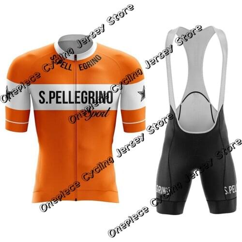 2021 S.PELLEGRINO Team Man Retro 1976 Cycling Jersey Set Short Sleeves Clothing Triathlon Bike Jersey maillot ciclismo hombre