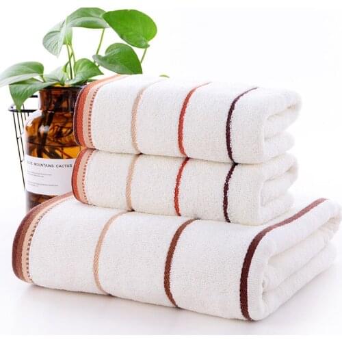 3PCS Towel Set 100% Cotton Large Bath Towel Bathroom Hand Face Shower Towels Home For Adults Kids toalla de ducha
