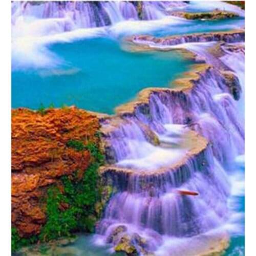 Diamond Painting 5D DIY Square/Round Diamond Landscape Painting Blue Lake Beautiful Scenery Picture Cross Stitch Decor Art TX612