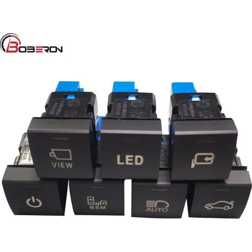 Car Headlight BSM Power LED Camera View Tailgate Rearview Mirror Folding Switch For Toyota Camry 2018 For Avalon RAV4 2019 2020