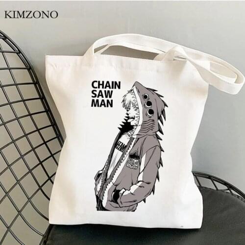 Chainsaw Man shopping bag bolso bolsas de tela shopping tote shopper bolsa bag fabric net grab