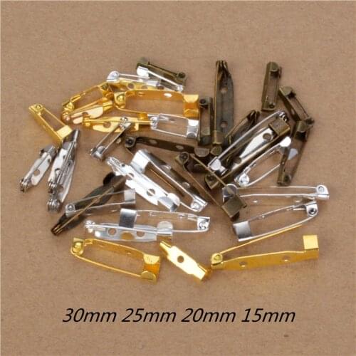 40Pcs Silver Gold Bronze Color Brooch Back Bar Pins Base Settings Basic DIY Accessories For Women Men Brooches Jewelry Finding
