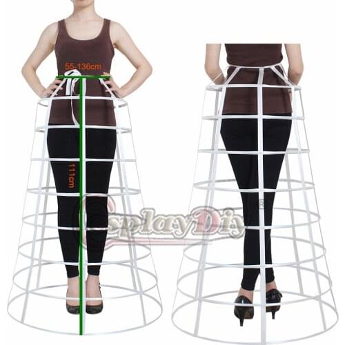 Cosplaydiy Ladys Retro Medieval Crinoline Ball Gown Petticoat Women Pyramid Cage Skirt Underskirt Hoop L320