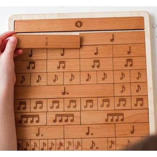 Wooden Childrens Puzzle Toys Music Notes Baby Learning Wood Toys House Carving Arts Crafts Decoration