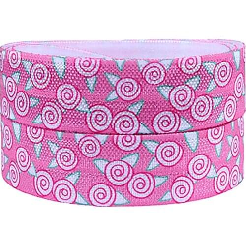 FLRA ElasticFLORA RIBBONS tiny flower fold over elastic ribbon for hair ties