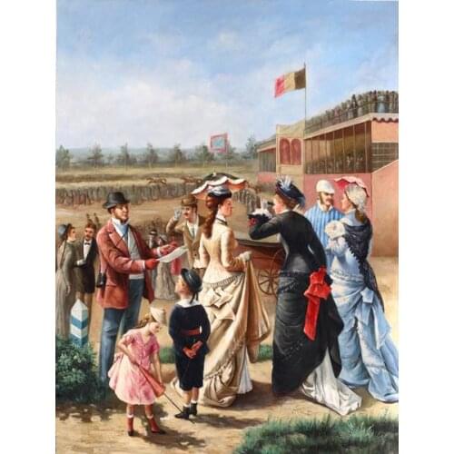 Free shipping classical court figure family travel canvas prints oil painting printed on canvas wall art decoration picture