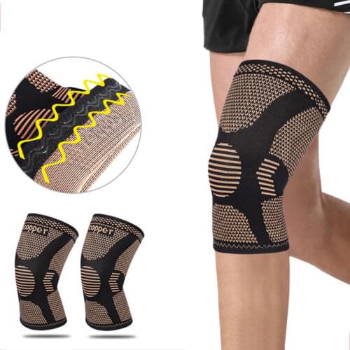 1PC Copper Knee Support Pad Braces for Arthritis Joint Pain Relief Compression Knee Sleeve for Sports Fitness Workout Running