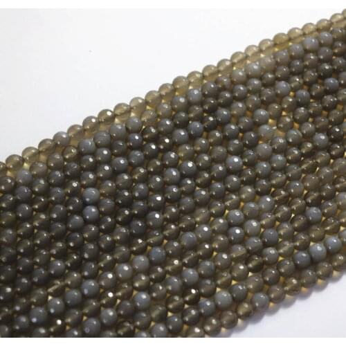 Natural grey carnelian stone agat onyx 6mm 8mm 10mm 12mm stone faceted round loose beads making hot sale gift Jewelry A13