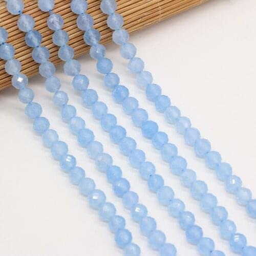New Style Natural Stone Beads Round Section Ice-Aquamarine Loose Bead 8 MM For Jewelry Making DIY Necklace Earrings Accessory