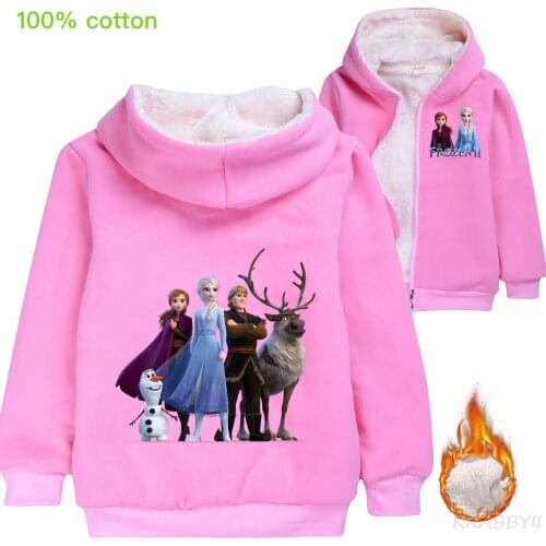 New Frozen Sports Cardigan Zippered Thick Coat Fashion Winter Padded Jacket For Boys And Girls
