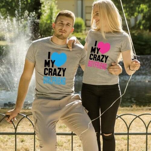 2021 Couple Tees Summer LOVE Printed Clothing Lovers T-shirt Casual Cotton Short Sleeve Shirts Loose Couple Top For Crop Girls