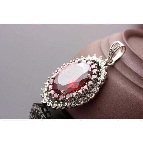 925 Sterling Silver Garnet boutique Thai silver Pendants