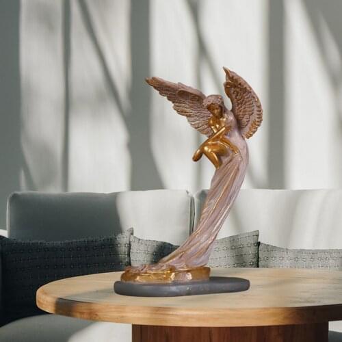 Resin Redemption Angel Sculpture 3D Flying Angel Statue Tabletop Living Room TV Cabinet Home Outdoor Decoration Artwork