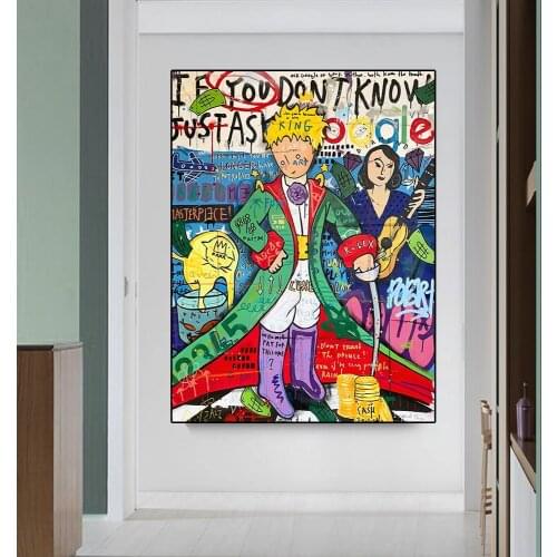 Pop Art The Little Prince Canvas Painting Graffiti Art Poster And Print Wall Art Picture for Living Room Home Decoration Cuadros