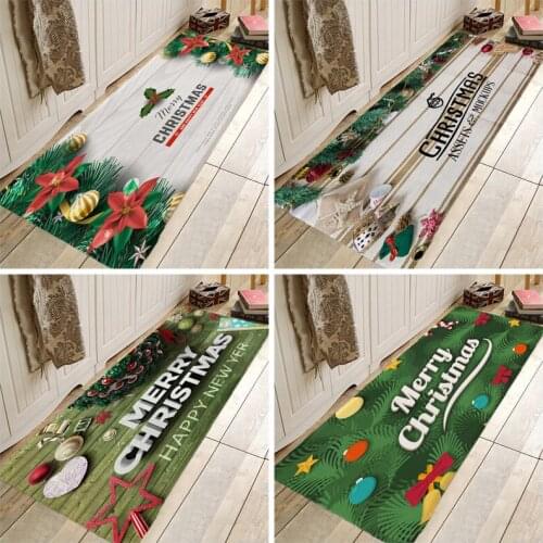 Christmas Trees Rug Christmas Mat Hallway Carpets and Rugs for Bedroom Living Room Carpet Kitchen Bathroom Anti-Slip Floor Mats