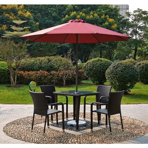 Courtyard garden chairs leisure outdoor sun umbrellas patio furniture balcony chairs and tables for amusement playground park