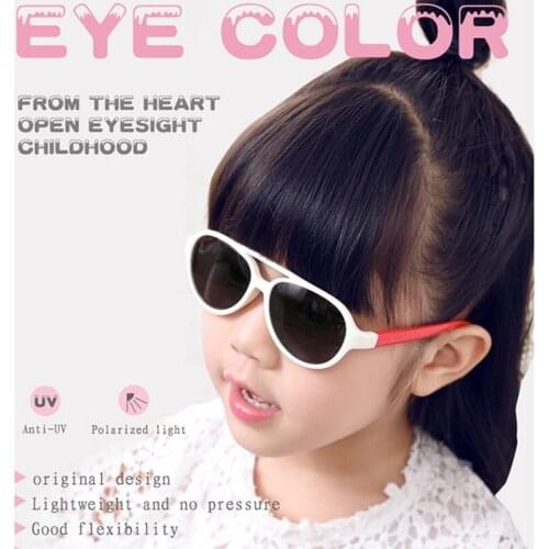 Girls Sunglasses Kids Sun glasses Children Glasses Polarized Lenses Girls Boys TR90 Silicone UV400 Child Mirror Baby Eyewear