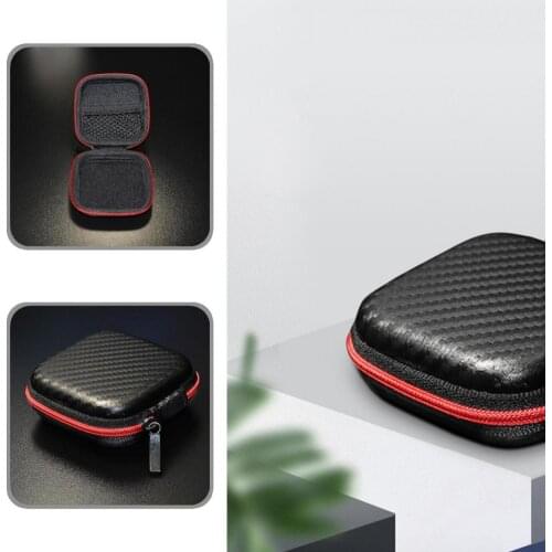 Shock-proof Faux Leather Anti-pressure Shock-proof Earbuds Headphone Bag for Storage