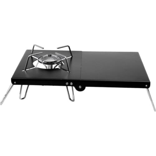 Outdoor Windproof Folding Camp Stove Stand Cooking Station Table for Camping Hiking Picnic Stove Stand Bracket Holder Table