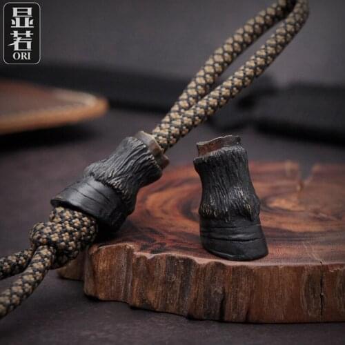Xianruo black donkey hoof knife pendant evil bronze retro original personality hand-carved DIY umbrella rope pendant ceremony