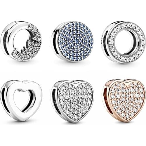 2019 NEW 100% 925 Sterling Silver Sparkling Icicles Pave Snowflake Clip Charm Fit DIY Reflection Bracelet Women Original Jewelry